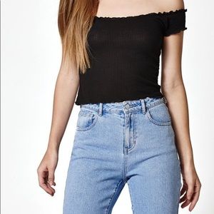 Zara Trafaluc off the shoulder ribbed top